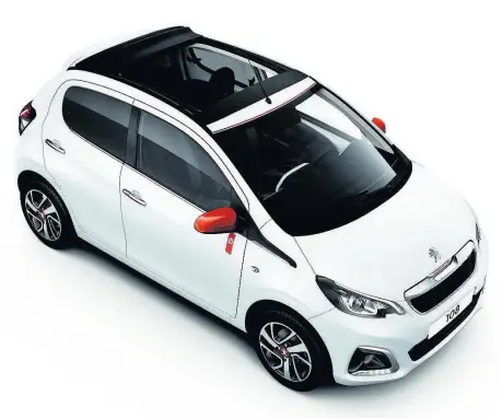  ??  ?? The 108 TOP! Roland Garros is available as a three or five-door variant with a 1.2-litre PureTech 82 petrol engine