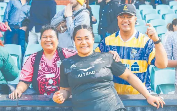  ?? Photo / NZR ?? Santo Taumata with her parents Tai and Toafia after her Black Ferns debut in Adelaide.