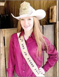  ?? SUBMITTED PHOTO ?? Alexis Arnold, 15, daughter of Mike and Amanda Arnold, of Cane Hill, won the 2017 Lincoln Riding Club junior queen crown. Her younger sister, Mika, has thrown her hat in the ring to become Alexis’ successor competing in the 2018 LRC royalty pageant.