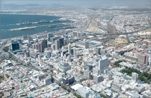  ??  ?? Aerial view of the Cape Town CBD, where more than R2bn worth of developmen­t is set to take place in the next few years.