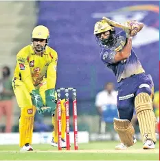  ?? Photo: IPL ?? Rahul Tripathi, promoted to the top of the order, did not disappoint for KKR