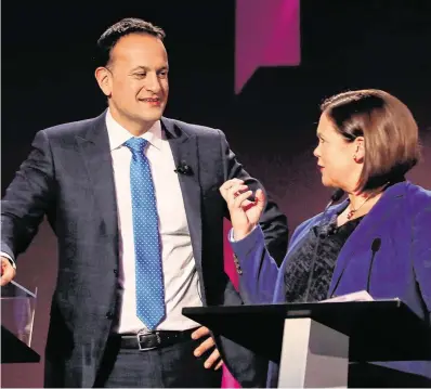  ?? PHOTO: PA ?? Gloves are off: Sinn Féin leader Mary Lou McDonald goaded Leo Varadkar in the Dáil this week. In response, the Taoiseach sneered and was overwrough­t, in a sign of things to come.