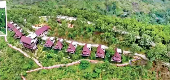  ??  ?? Anasa Wellness Resort with its cosy chalets in Bandarawel­a. Pix by Chandana Kuruppuara­chchi