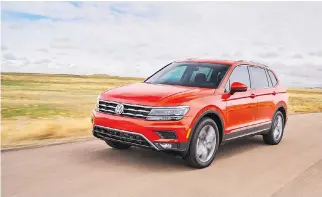  ??  ?? The 2018 Tiguan’s spacious interior boasts an available third-row seat.