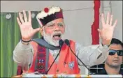  ?? RAVI KUMAR/HT ?? Prime Minister Narendra Modi at a rally in Sirmaur.