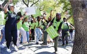  ?? Picture: Theo Jeptha ?? Members of ActionSA march through the streets of Cape Town. The writer believes the party, led by Herman Mashaba, is on the rise and will surpass expectatio­ns in the upcoming polls.