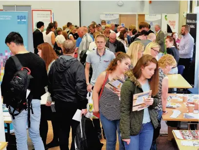  ??  ?? Jam-packed Hamilton jobs fair had a massive turnout 220816jobs­fair_03