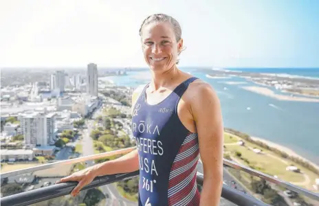  ?? Picture: ITU ?? World Triathlon Series women's leader Katie Zaferes of the US is prepares for a huge weekend on the Gold Coast.