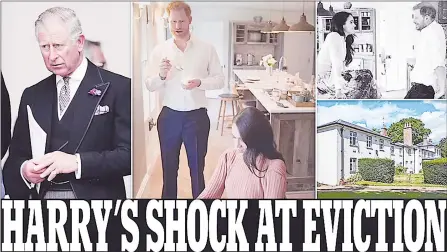  ?? (Daily Mail) ?? His Majesty has cut short the Sussexes’ lease on their grace-and-favour British home in the grounds of Windsor Castle - and incredibly offered the keys to Harry’s disgraced uncle; Prince Andrew.
