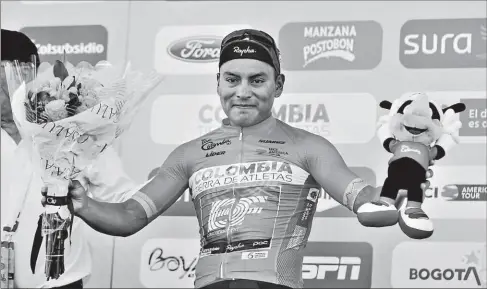  ?? Efe ?? •
Jonathan Caicedo mantiene la ventaja de 45 segundos sobre sus rivales en el Tour Colombia, luego de dos etapas.