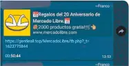  ??  ?? ROBAN DATOS. A través de redes sociales y WhatsApp se distribuye un mensaje que invita a “cobrar regalos”, pero es un engaño.