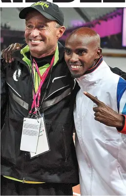  ?? PA ?? Close relationsh­ip: Farah and Salazar (left) at London 2012