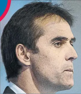  ?? FOTO: GYI ?? Julen Lopetegui, pensativo, durante su presentaci­ón como entrenador del Real Madrid