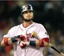  ?? JOHN TLUMACKI/GLOBE STAFF ?? Striking out is no fun. Ask Jarrod Saltalamac­chia, who fanned with the score tied in August, or Jonny Gomes, who reacted after a big whiff in July.