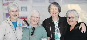  ??  ?? Sue Knight, left, Marie Logan, Noreen Summerfiel­d and Sandra Fedrigo