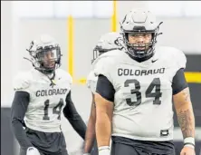  ?? Courtesy of University of Colorado athletics ?? Colorado defensive lineman Mustafa Johnson kept working on his game during the COVID-19 break.