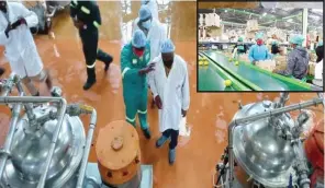  ?? ?? Amacimbi processing plant in Ward 4 under Beitbridge RDC while the inset picture shows workers processing oranges at the Bishopston­e packaging plant in Beitbridge