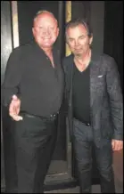  ??  ?? Jonathan Cain of Journey with “funologist” Johnny O’Donnell of MB Steak at the Hard Rock Hotel on Friday.