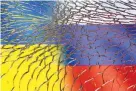  ?? ?? UKRAINE and Russian flags are seen through broken glass in this illustrati­on taken March 1, 2022.