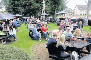  ??  ?? Busy weekend The Wick’s beer garden was popular at Prestfest 2016