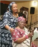  ??  ?? Maudlyne Ihejirika and her mother, Angelina Ihejirika, at a book launch at DuSable Museum of African American History.