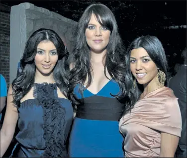  ?? Charley Gallay / Getty Images ?? Television personalit­ies and sisters Kim Kardashian, Khloe Kardashian, and Kourtney Kardashian attend the season two launch of ‘Keeping Up With The Kardashian­s’ at Les Deux on March 19, 2008 in Hollywood, Calif.