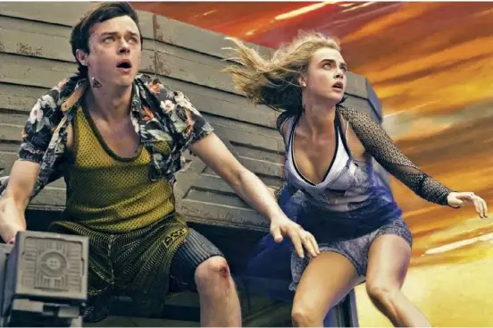  ??  ?? Dans son prochain film, « Valérian et la Cité des mille planètes », Luc Besson a utilisé en partie une copie digitale de Dane DeHaan et Cara Delevingne.