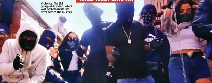  ??  ?? Violence: The 7M gang’s drill video, which was posted online six days before the murder
