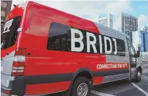  ?? COURTESY PHOTO FROM BRIDJ ?? JOURNEY ENDS: Officials from on-demand bus shuttle service Bridj announced last night that the service is ending.