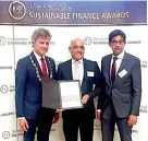  ??  ?? From left: Lord Mayor of Karlsruhe Dr. Frank Mentrup, Alliance Finance Company PLC Sri Lanka Deputy Chairman and Managing Director Romani de Silva and European Organisati­on for Sustainabl­e Developmen­t CEO Arshad Rab