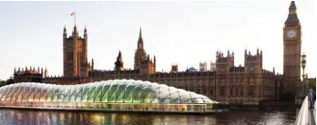  ??  ?? Floating parliament: The glass bubble suggested as a temporary home for MPs