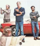  ?? AMAZON ?? When it comes to “The Grand Tour” crew, maybe it’s best the monkey has the map.