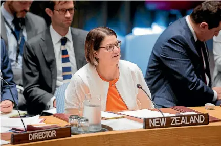  ??  ?? Carolyn Schwalger, our deputy permanent representa­tive to the United Nations, addressed the UN Security Council on Syria last week.