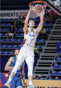  ?? (FIBA photo) ?? Kai Sotto looks to become the player in the NBA. first homegrown Filipino