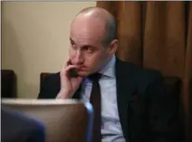  ?? EVAN VUCCI—ASSOCIATED PRESS ?? In this Jan. 2, 2019, file photo White House senior adviser Stephen Miller listens as President Donald Trump speaks during a cabinet meeting at the White House in Washington.