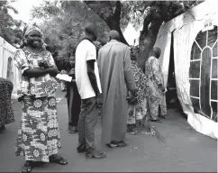  ?? Associated Press ?? ■ Malians wait to cast their ballot during the Presidenti­al elections Sunday in Bamako, Mali. Voting started slowly Sunday as people in Mali headed to the polls to vote for a president amid increasing attacks by a number of extremist groups linked to...