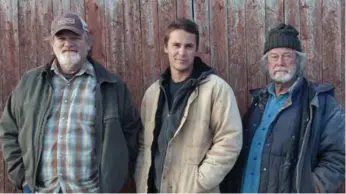  ??  ?? Brendan Gleeson, left, Taylor Kitsch and Gordon Pinsent, right, in The Grand Seduction, directed by Don McKellar.