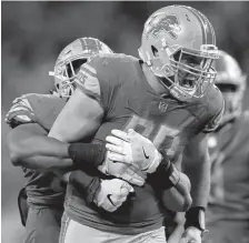  ?? Gregory Shamus, Getty Images file ?? Graham Glasgow has 26 NFL starts at center, 18 at left guard and 14 at right guard.