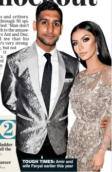  ??  ?? TOUGH TIMES: Amir and wife Faryal earlier this year