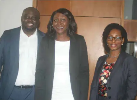  ??  ?? L-R: Country Director, PharmAcces­s Foundation, Ms Njide Ndili; Business Developmen­t Director, Medical Credit Fund, Mr Fisayo Okunsanya; and Deputy Director, Enterprise Developmen­t Centre, PAN Atlantic University Lagos, Mrs Nneka Okekearu, during the...