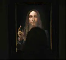  ?? Timothy A. Clary/AFP ?? ‘Salvator Mundi’, exposto em Nova York antes do leilão