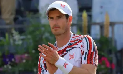  ??  ?? Andy Murray was emotional after making a successful return to grass-court tennis at Queen’s Club. Photograph: Vickie Flores/EPA