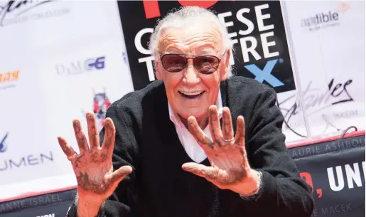  ??  ?? Creative mind: Stan Lee – who devised the original Marvel Universe – was invited to leave his mark on Hollywood’s Walk of Fame in 2011