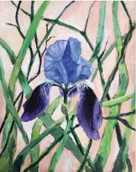  ?? Submitted photo ?? “Iris,” an acrylic by June Lamoureux.