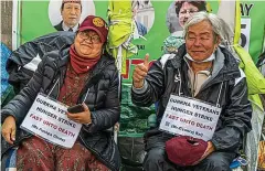  ?? PICTURE: AMER GHAZZAL/REX ?? Hunger strike: The veterans have been staging a protest at Downing Street for ten days