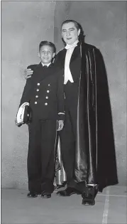  ?? Photo courtesy of Lugosi LLC ?? Legendary horror actor Bela Lugosi poses with his son Bela Jr. Lugosi’s immortal portrayal of Count Dracula is a Halloween staple for many classic Universal monsters enthusiast­s young and old.