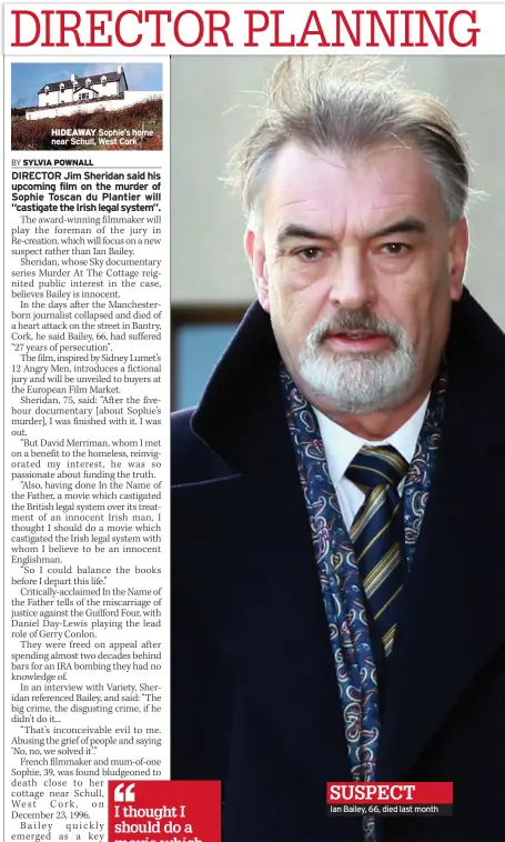  ?? ?? SUSPECT Ian Bailey, 66, died last month