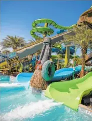  ?? PHOTOS BY UNIVERSAL ORLANDO RESORT VIA THE NEW YORK TIMES ?? Some of the many slides at Volcano Bay in Orlando, Fla.