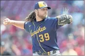  ?? BRYAN WOOLSTON — THE ASSOCIATED PRESS FILE ?? Milwaukee Brewers starting pitcher Corbin Burnes won the NL Cy Young Award on Wednesday.