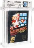  ?? HERITAGE AUCTIONS VIA AP ?? An unopened copy of Nintendo’s Super Mario Bros., bought in 1986.
